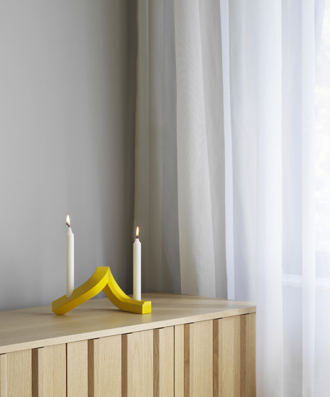 Crooked Candlestick Two Yellow | Portacandele | Normann Copenhagen