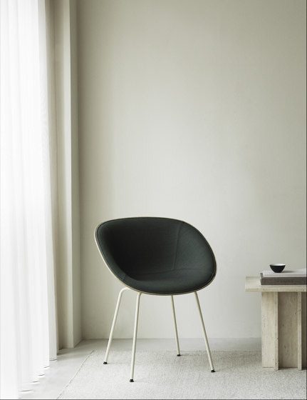 Mat Armchair Front Upholstery Cream Steel - Hemp | Chaises | Normann Copenhagen