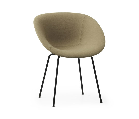 Mat Armchair Full Upholstery Black Steel | Chaises | Normann Copenhagen