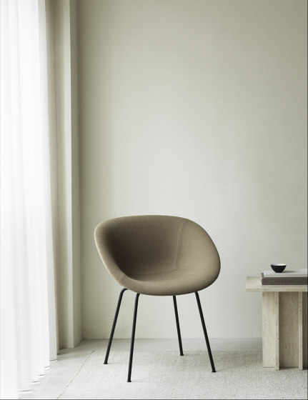 Mat Armchair Full Upholstery Black Steel | Chairs | Normann Copenhagen