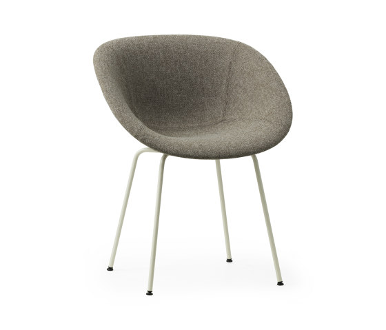 Mat Armchair Full Upholstery Cream Steel | Chairs | Normann Copenhagen