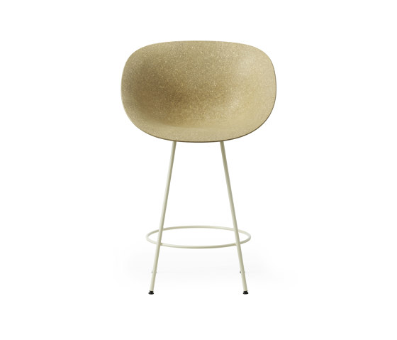 Mat Barstuhl mit Armlehne 65 cm Creme stahl - Hanffasern | Barhocker | Normann Copenhagen