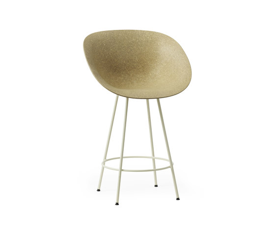 Mat Barstuhl mit Armlehne 65 cm Creme stahl - Hanffasern | Barhocker | Normann Copenhagen