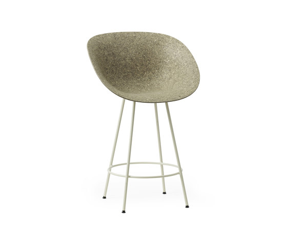 Mat Bar Armchair 65 Creme Steel - Seaweed | Bar stools | Normann Copenhagen