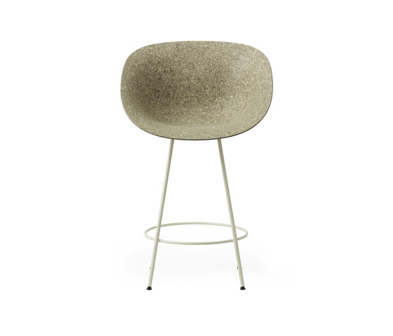 Mat Barstuhl mit Armlehne 65 cm Creme stahl - Seegras | Barhocker | Normann Copenhagen