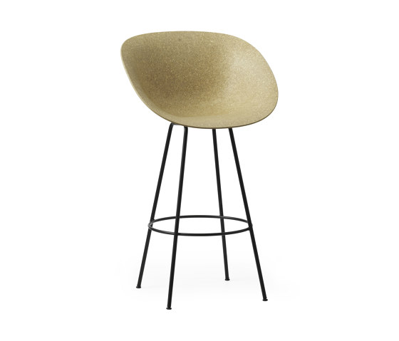 Mat Bar Armchair 75 Black Steel - Hemp | Bar stools | Normann Copenhagen