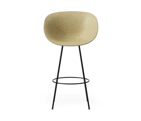 Mat Bar Armchair 75 Black Steel - Hemp | Bar stools | Normann Copenhagen