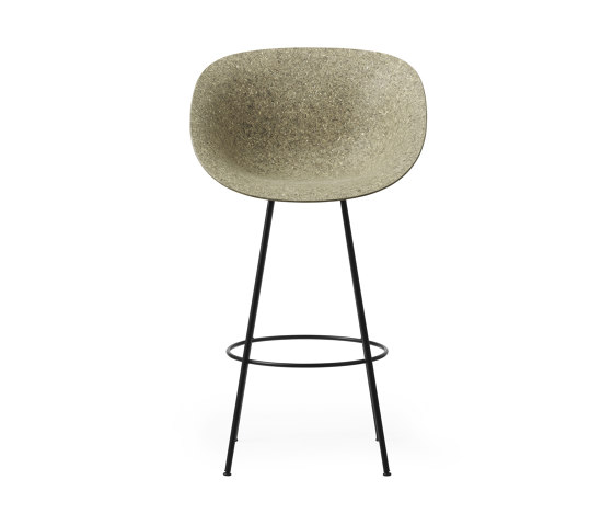 Mat Bar Armchair 75 Black Steel - Seaweed | Tabourets de bar | Normann Copenhagen