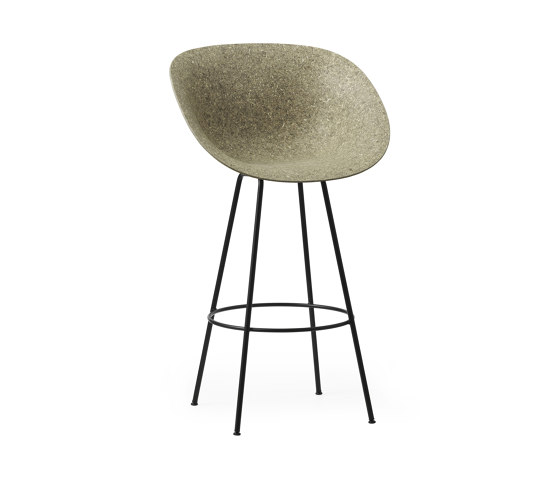 Mat Bar Armchair 75 Black Steel - Seaweed | Sgabelli bancone | Normann Copenhagen