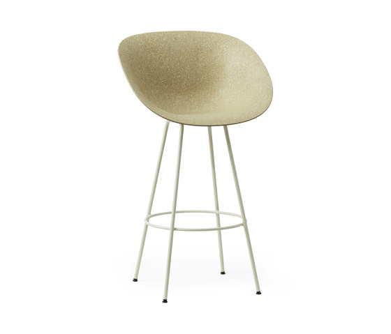 Mat Barstuhl mit Armlehne 75 cm Creme stahl - Hanffasern | Barhocker | Normann Copenhagen