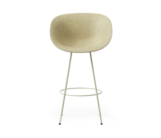 Mat Barstuhl mit Armlehne 75 cm Creme stahl - Hanffasern | Barhocker | Normann Copenhagen