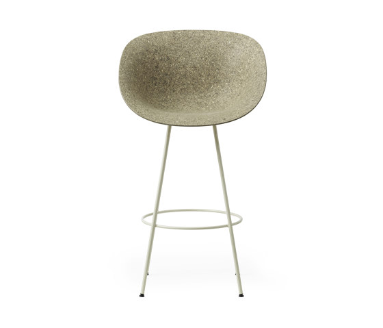 Mat Bar Armchair 75 Creme Steel - Seaweed | Bar stools | Normann Copenhagen