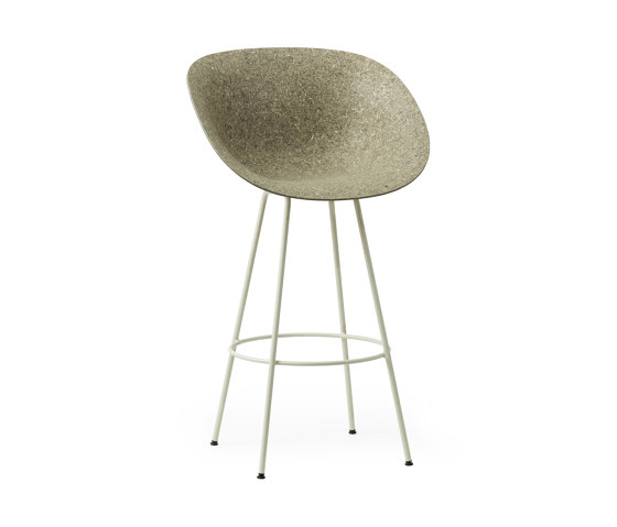 Mat Bar Armchair 75 Creme Steel - Seaweed | Tabourets de bar | Normann Copenhagen