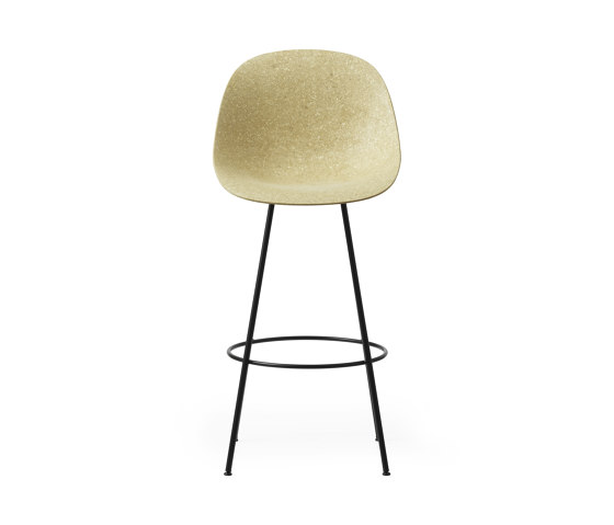 Mat Barchair 75 cm Black Steel - Hemp | Sgabelli bancone | Normann Copenhagen