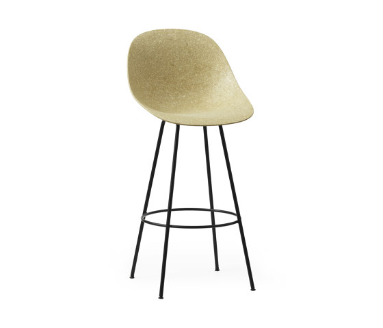 Mat Barchair 75 cm Black Steel - Hemp | Sgabelli bancone | Normann Copenhagen