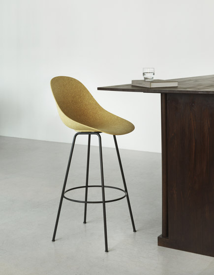 Mat Barchair 75 cm Black Steel - Hemp | Tabourets de bar | Normann Copenhagen