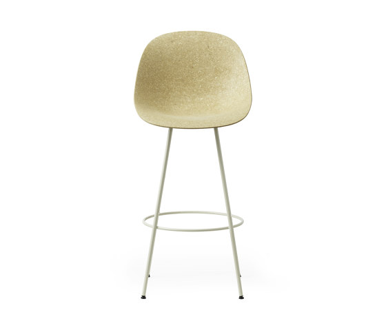 Mat Barchair 75 cm Creme Steel - Hemp | Sgabelli bancone | Normann Copenhagen