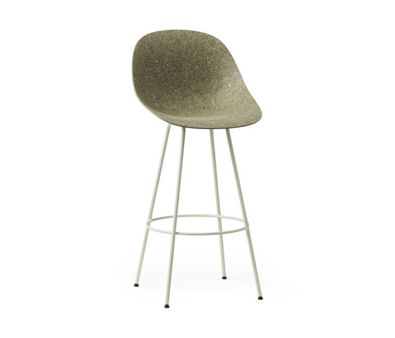 Mat Barchair 75 cm Creme Steel - Seaweed | Sgabelli bancone | Normann Copenhagen