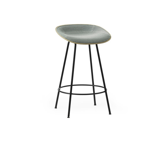 Mat Barstool 65 cm Front Upholstery Black Steel - Hemp | Bar stools | Normann Copenhagen