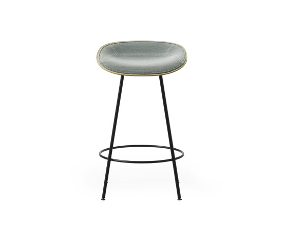 Mat Barstool 65 cm Front Upholstery Black Steel - Hemp | Bar stools | Normann Copenhagen