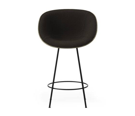 Mat Bar Armchair 65 cm Front Upholstery Black Steel - Seaweed | Sgabelli bancone | Normann Copenhagen