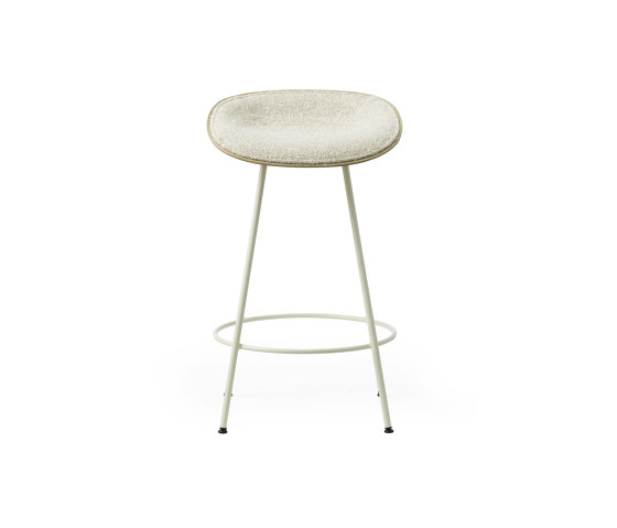 Mat Barstool 65 cm Front Upholstery Cream Steel - Hemp | Sgabelli bancone | Normann Copenhagen