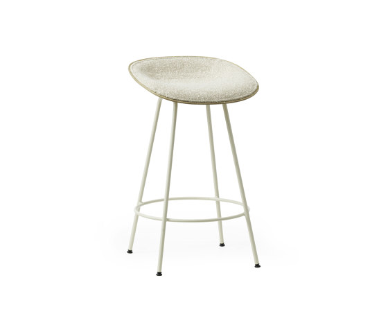 Mat Barstool 65 cm Front Upholstery Cream Steel - Hemp | Sgabelli bancone | Normann Copenhagen