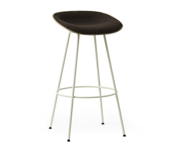 Mat Barstuhl 75 cm Frontpolster creme Stahl - Seegras | Barhocker | Normann Copenhagen