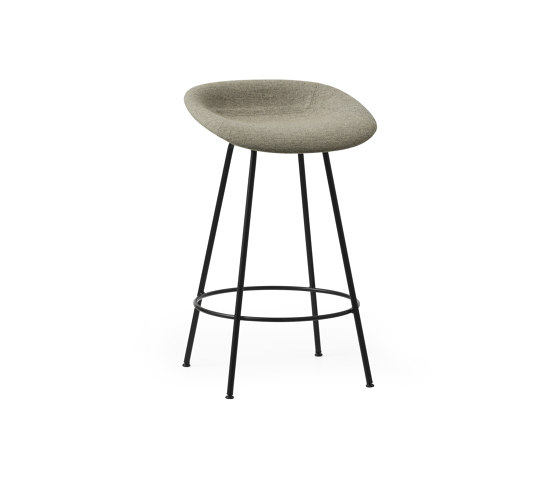 Mat Barstool 65 cm Full Upholstery Black Steel | Bar stools | Normann Copenhagen