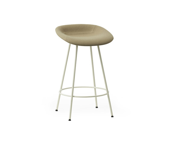 Mat Barstool 65 cm Full Upholstery Cream Steel | Bar stools | Normann Copenhagen