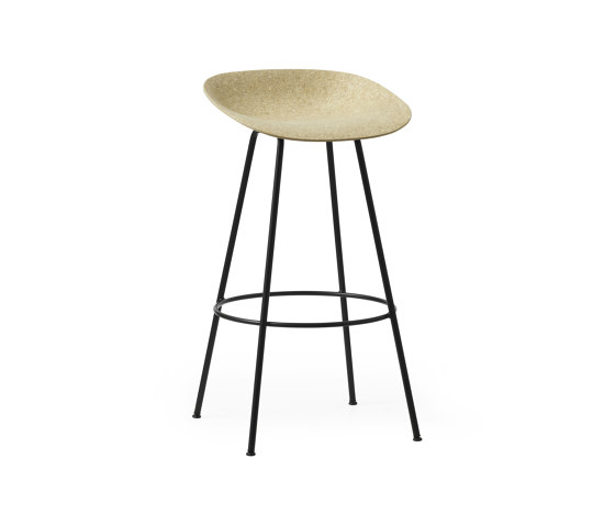 Mat Barstool 75 cm Black Steel - Hemp | Bar stools | Normann Copenhagen