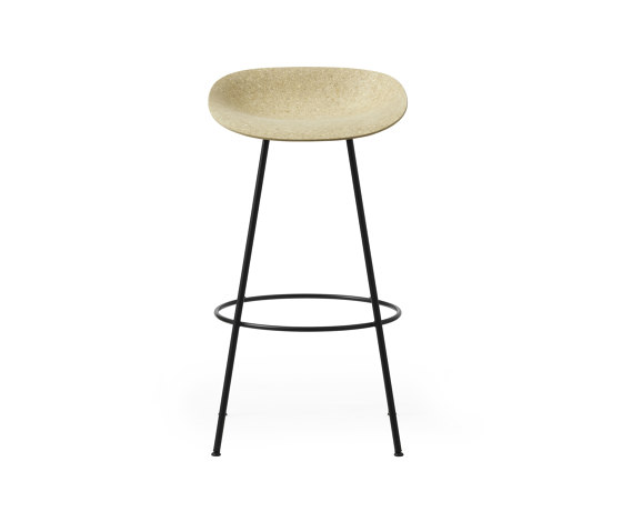 Mat Barstool 75 cm Black Steel - Hemp | Bar stools | Normann Copenhagen