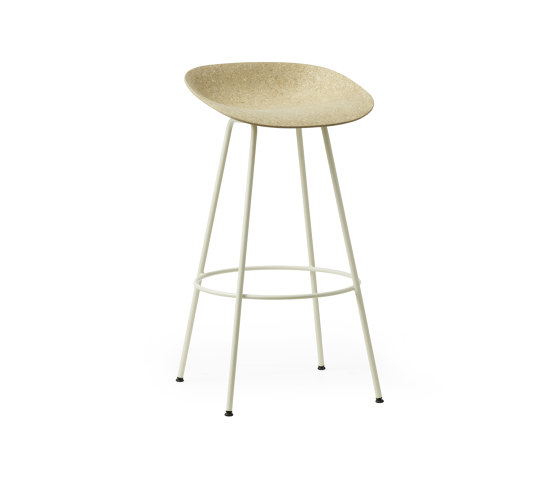 Mat Barstool 75 cm Cream Steel - Hemp | Bar stools | Normann Copenhagen