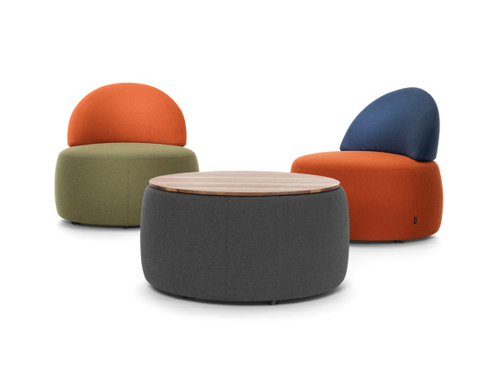 INCYCLE, Pouf with tabletop | Mesas de centro | Girsberger