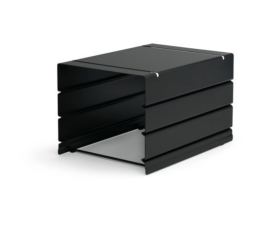 Atlas | Container, half (3 compartments) | black grey RAL 7021 | Desk tidies | Magazin®