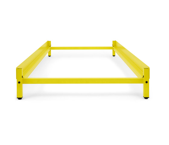 Erik | bed, 90 x 200 cm - stackable, RAL 1016 sulphur yellow | Bedframes | Magazin®