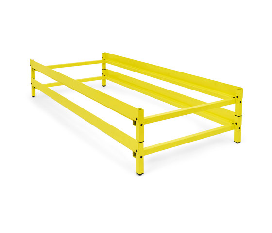 Erik | bed, 90 x 200 cm - stackable, RAL 1016 sulphur yellow | Sommiers / Cadres de lit | Magazin®