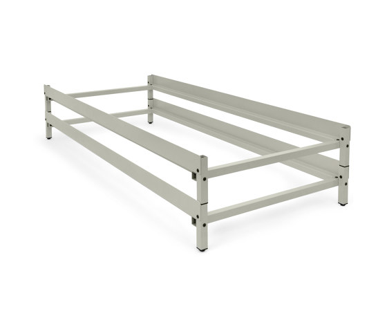 Erik | bed, 90 x 200 cm - stackable, RAL 7032 pebble grey | Sommiers / Cadres de lit | Magazin®