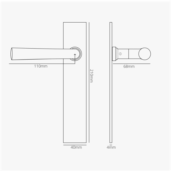 Apsley Long Plate Fixed Door Handle | Lever handles | Corston Architectural Detail