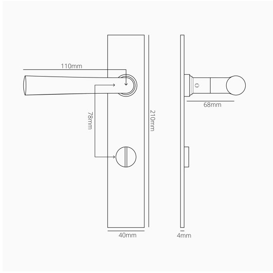 Apsley Long Plate Sprung Door Handle & Thumbturn | Lever handles | Corston Architectural Detail