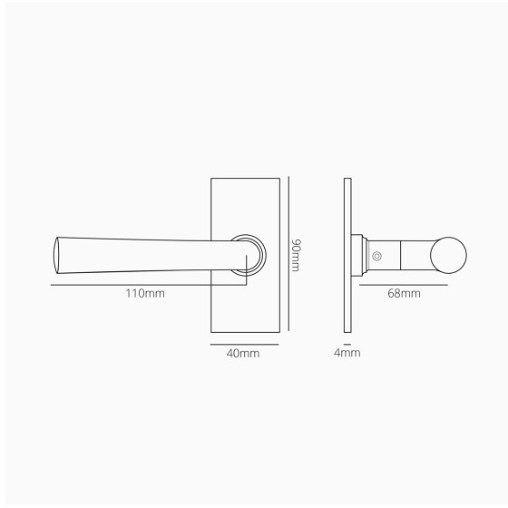 Manilla para puertas Apsley con placa corta (fija) | Manillas | Corston Architectural Detail