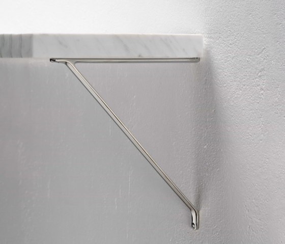 Brixton Regalhalterung (200 mm) - Poliertes Nickel | Möbel Glasbodenhalter | Corston Architectural Detail