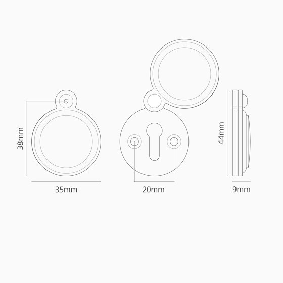 Canning Covered Key Escutcheon | Key plates | Corston Architectural Detail