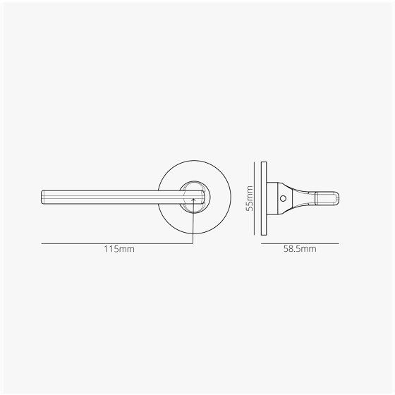 Clayton Flush Rose Fixed Door Handle | Lever handles | Corston Architectural Detail