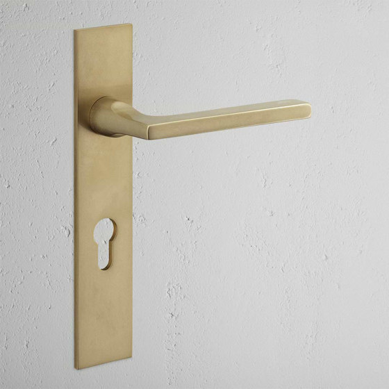 Clayton Long Plate Sprung Door Handle & Euro Lock | Lever handles | Corston Architectural Detail