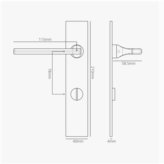 Clayton Long Plate Sprung Door Handle & Thumbturn | Lever handles | Corston Architectural Detail