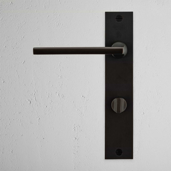 Clayton Maniglia per porta con molla e nottolino su placca lunga | Maniglie porta | Corston Architectural Detail