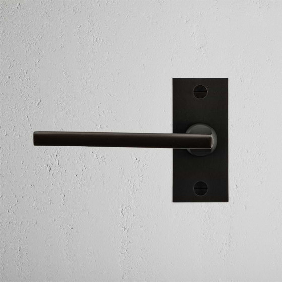 Clayton Short Plate Fixed Door Handle | Lever handles | Corston Architectural Detail