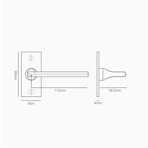 Clayton Short Plate Fixed Door Handle | Lever handles | Corston Architectural Detail