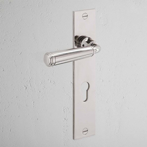 Digby Long Plate Sprung Door Handle & Euro Lock | Lever handles | Corston Architectural Detail